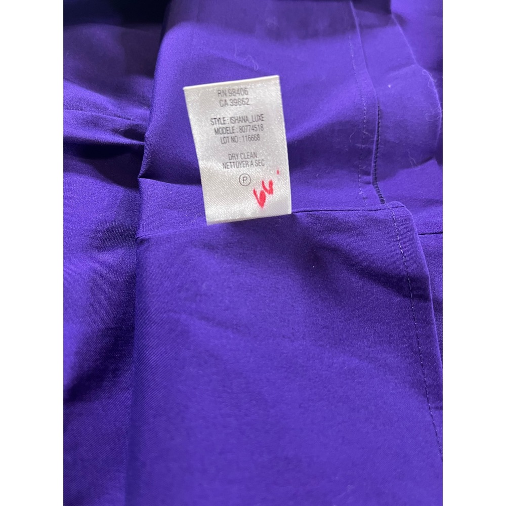 Theory‎ Ishana Luxe Cotton Blend Lined Off Shoulder Purple Career Work Blouse S - Picture 5 of 6